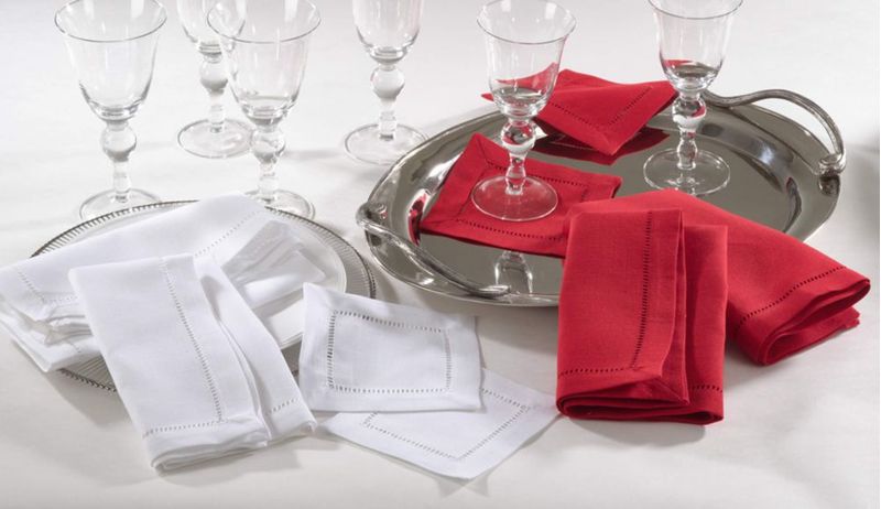 Servilleta de Tela SARO LIFESTYLE 15 cm Blanca - Pack de 12