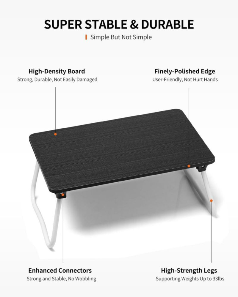 Mesa de Regazo Plegable Portátil Negra FISYOD