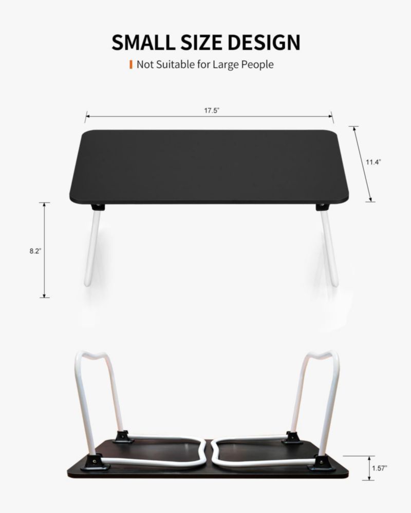 Mesa de Regazo Plegable Portátil Negra FISYOD