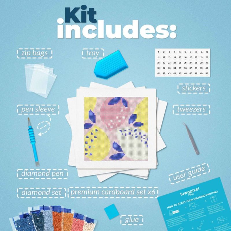Kits de Arte con Diamantes LuwoArte Pack de 6 para Principiantes
