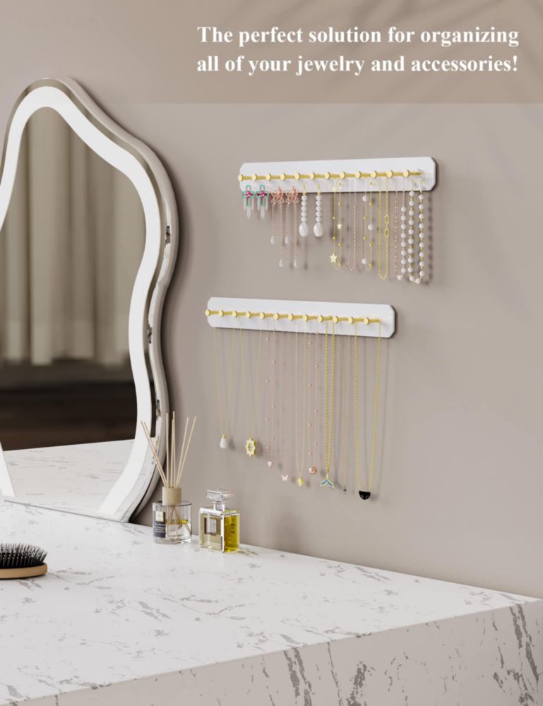 Organizador de Joyas NiHome Acrílico de Montaje en Pared – Pack de 2