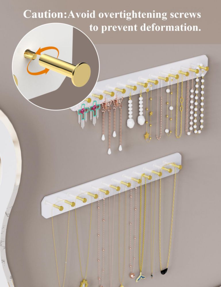 Organizador de Joyas NiHome Acrílico de Montaje en Pared – Pack de 2