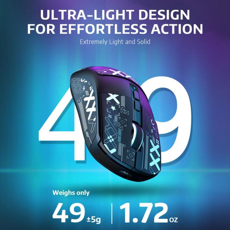 Ratón Gaming MANBASNAKE X6 Inalámbrico RGB Negro