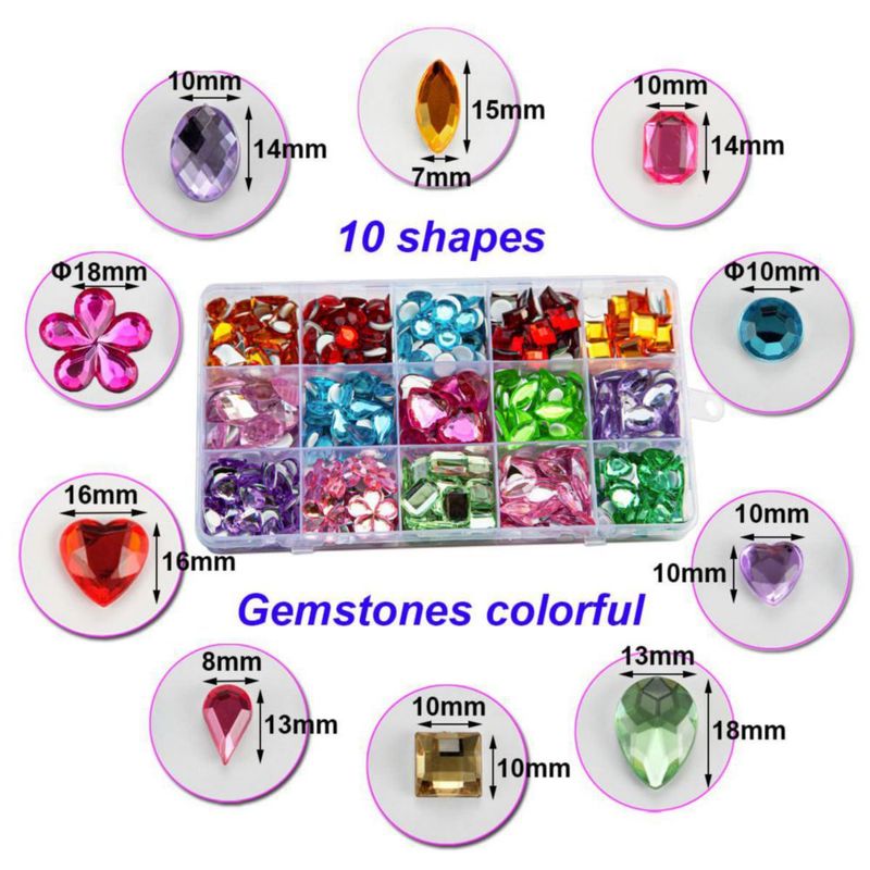 Piedras de strass DISSONA 10‑20 mm 500 piezas para manualidades