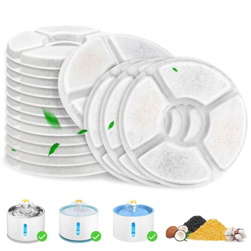 Filtro para fuente de agua para gatos Beyolike 13 cm – Pack de 16