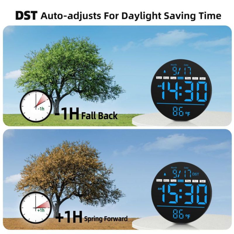 Reloj de Pared HAITANG 20 cm Pantalla LED con Control Remoto