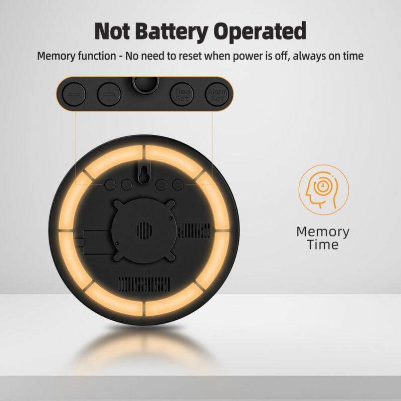 Reloj de Pared HAITANG 20 cm Pantalla LED con Control Remoto