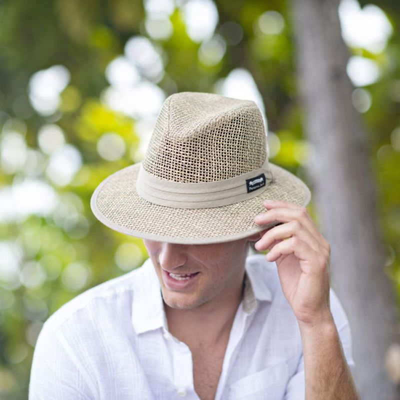 Sombrero Panama Jack Safari 6 cm de paja natural UPF 50+