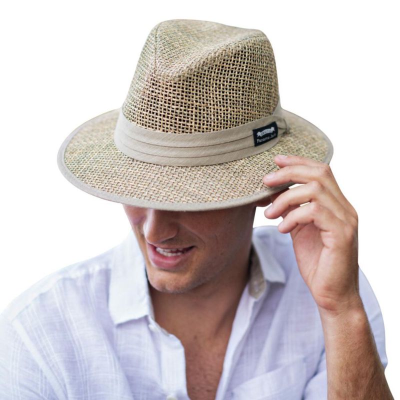 Sombrero Panama Jack Safari 6 cm de paja natural UPF 50+