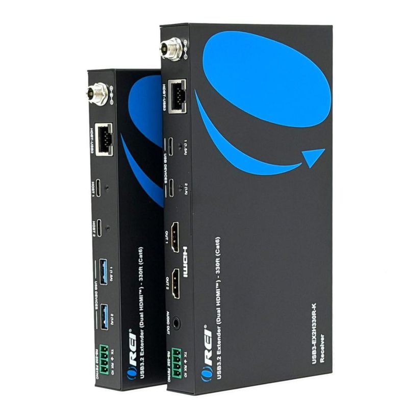 Extensor USB Cat6 2X USB‑C RS‑232 con Audio