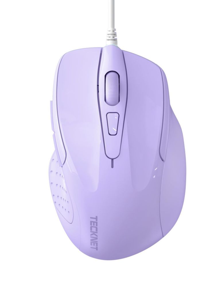 Ratón TECKNET con cable de 6 botones color lila