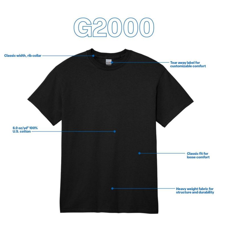 Camiseta Gildan G2000 Negra Pack de 3 Talla S