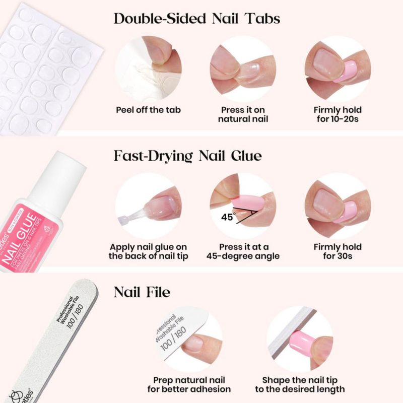 Uñas postizas Beetles Gel Polish 360 piezas 12 colores