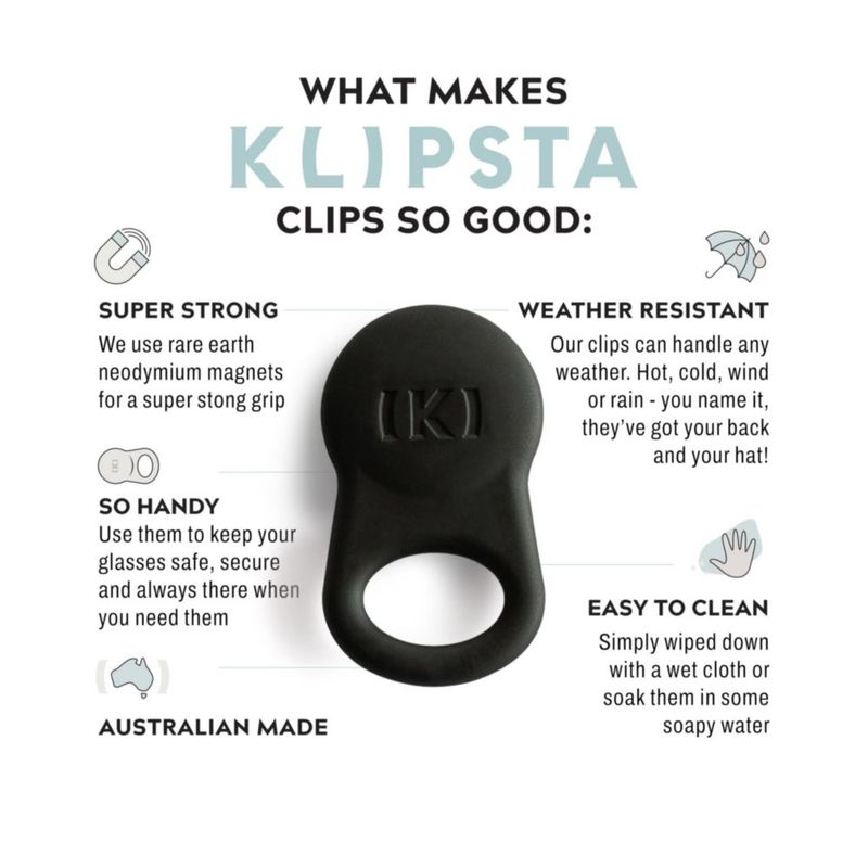 Clips para gafas KLIPSTA 2 unidades color piedra/negro
