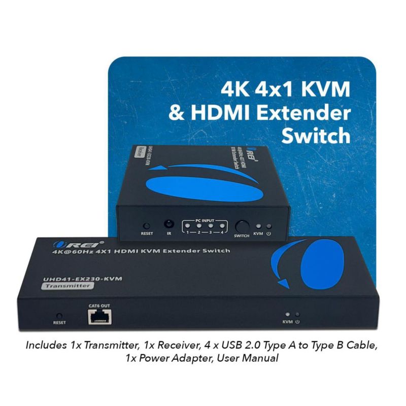 Extensor KVM OREI 4K HDMI sobre Ethernet 70 m 2 USB
