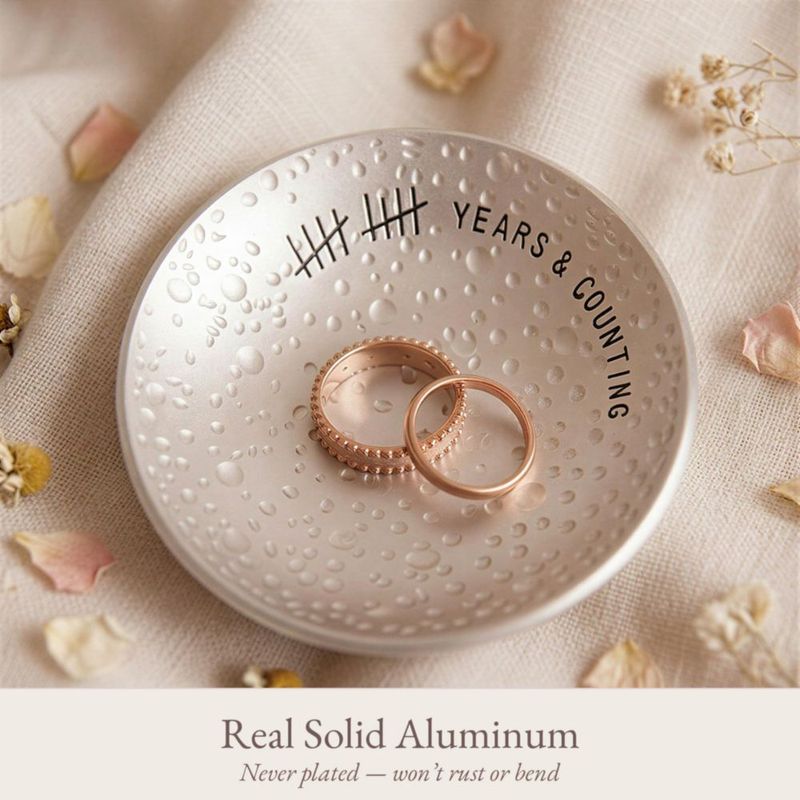 Bandeja para Anillos PureRejuva 10 cm de Aluminio – Regalo de Aniversario
