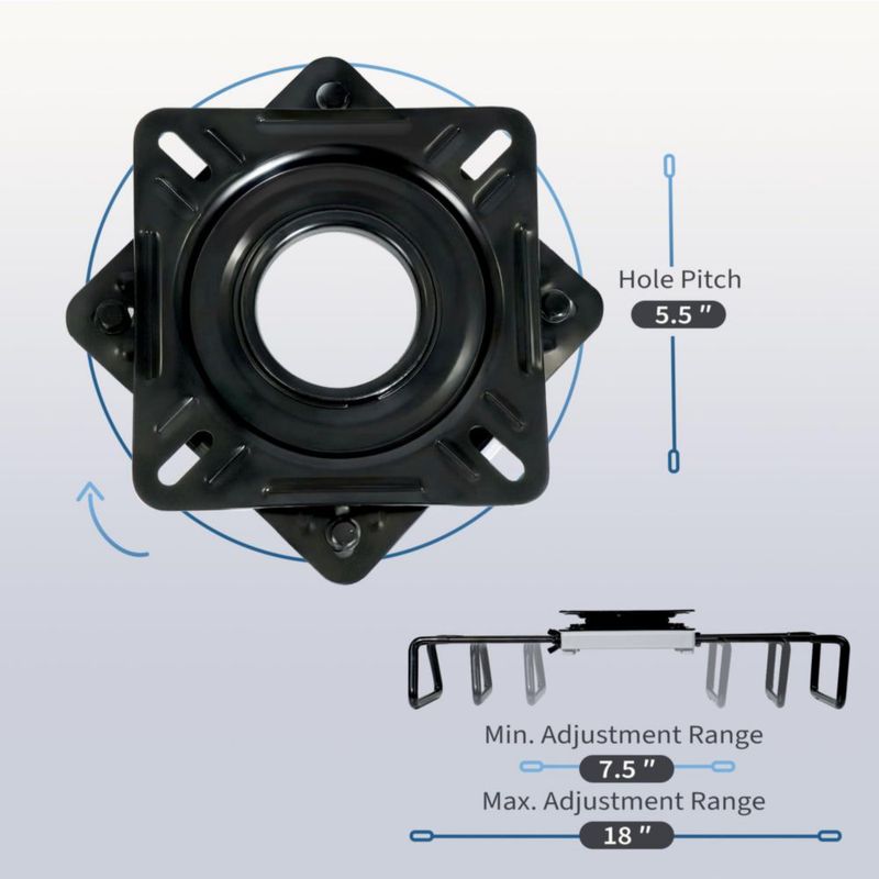 Asiento giratorio para bote MANUMARINE con base ajustable 19‑46 cm