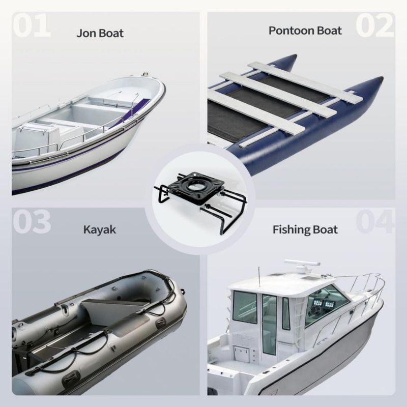 Asiento giratorio para bote MANUMARINE con base ajustable 19‑46 cm