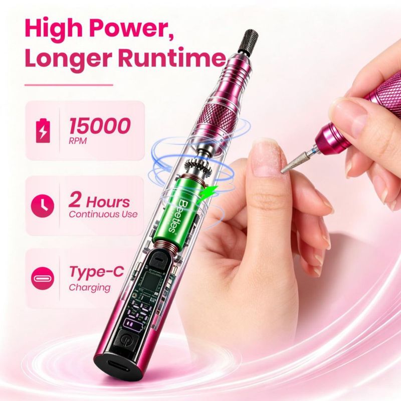 Taladro de uñas inalámbrico Beetles 35 velocidades 15000 RPM