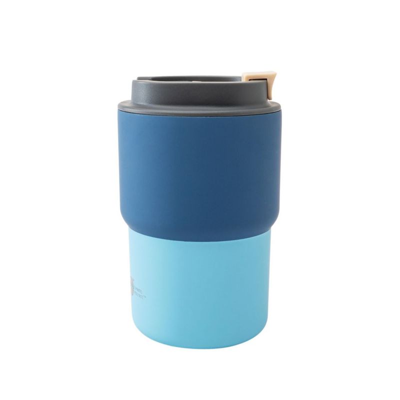 Taza de café asobu 355 ml azul de acero inoxidable con revestimiento interior cerámico
