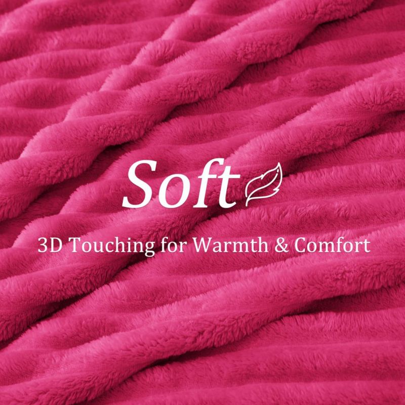 Manta BEDELITE Twin 152 cm Rosa Intenso de Forro Acanalado
