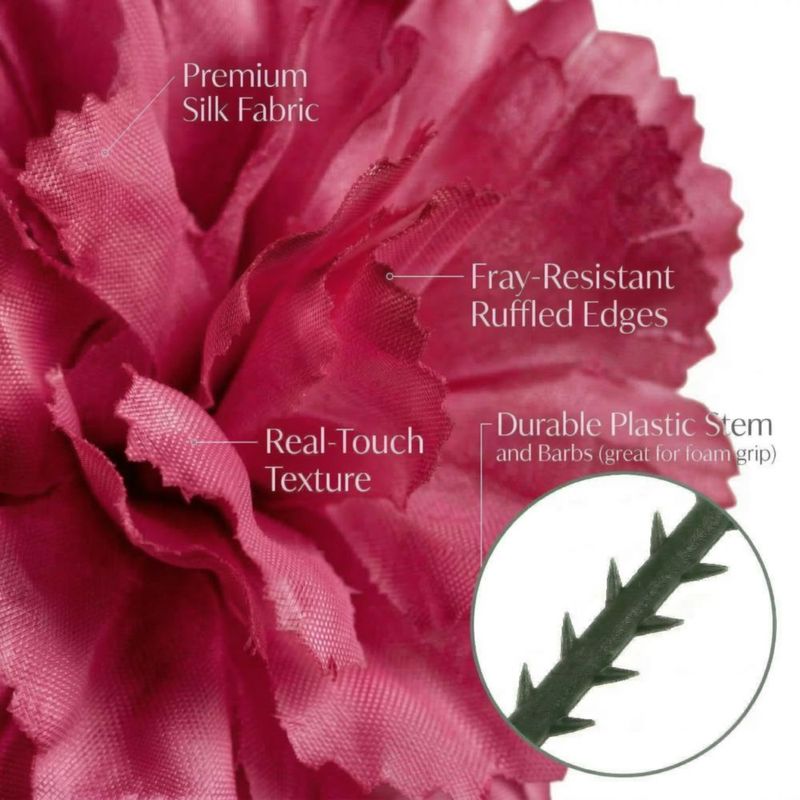 Claveles artificial Larksilk 89 cm Fucsia Pack de 500