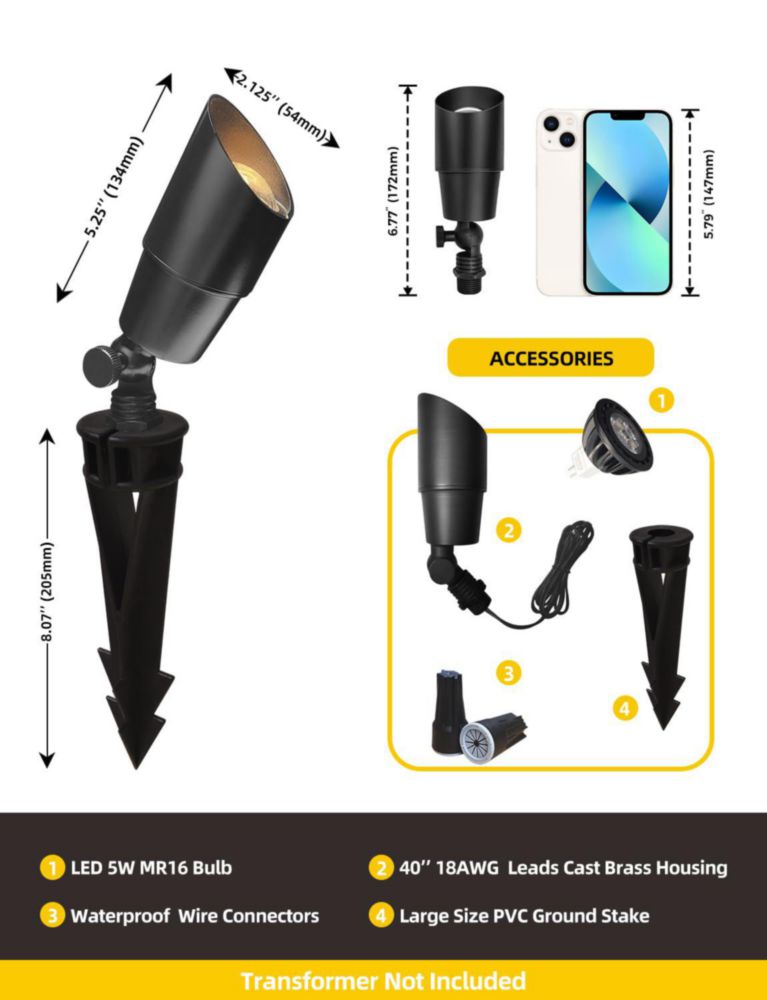 Foco LED COLOER 5 W Negro (1 unidad 13 cm)
