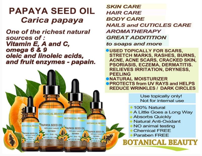 Aceite de semilla de papaya Botanical Beauty 15 ml puro y natural