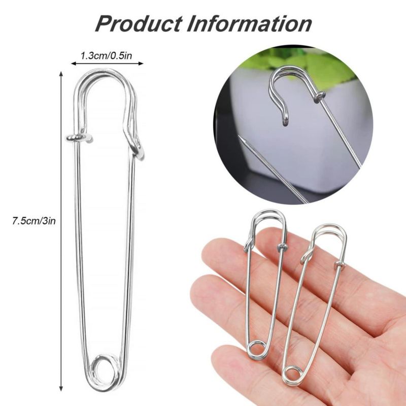Imperdibles de seguridad shuielai 76 cm (20 unidades) acero inoxidable color plata