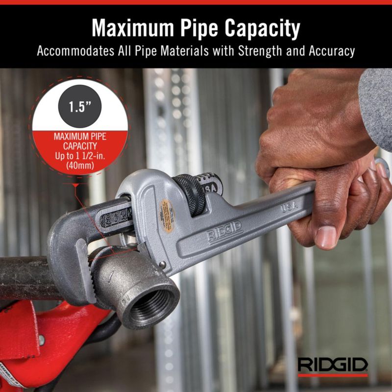Llave de tubo RIDGID 25 cm mandíbula recta de gancho aluminio