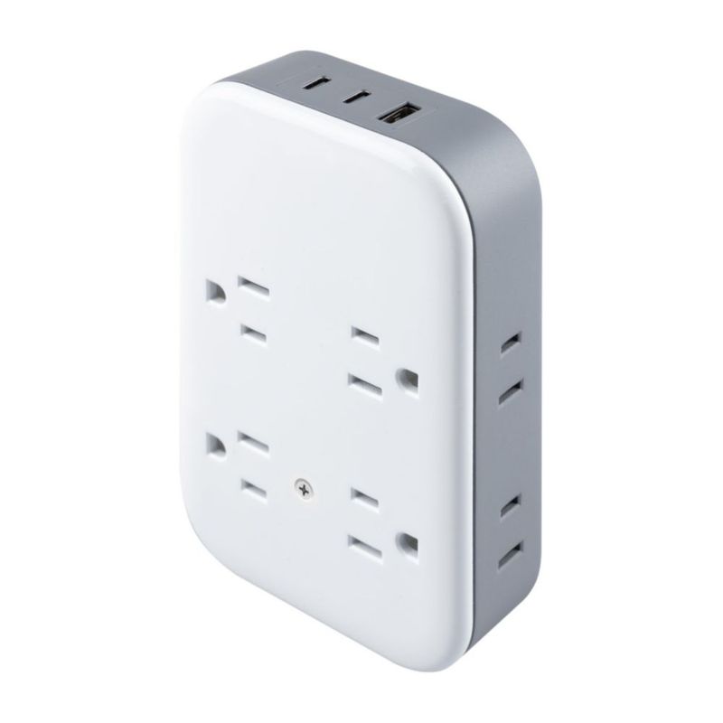 Protector contra Sobretensiones GE de 8 tomas con puertos USB‑C/A 125 VAC