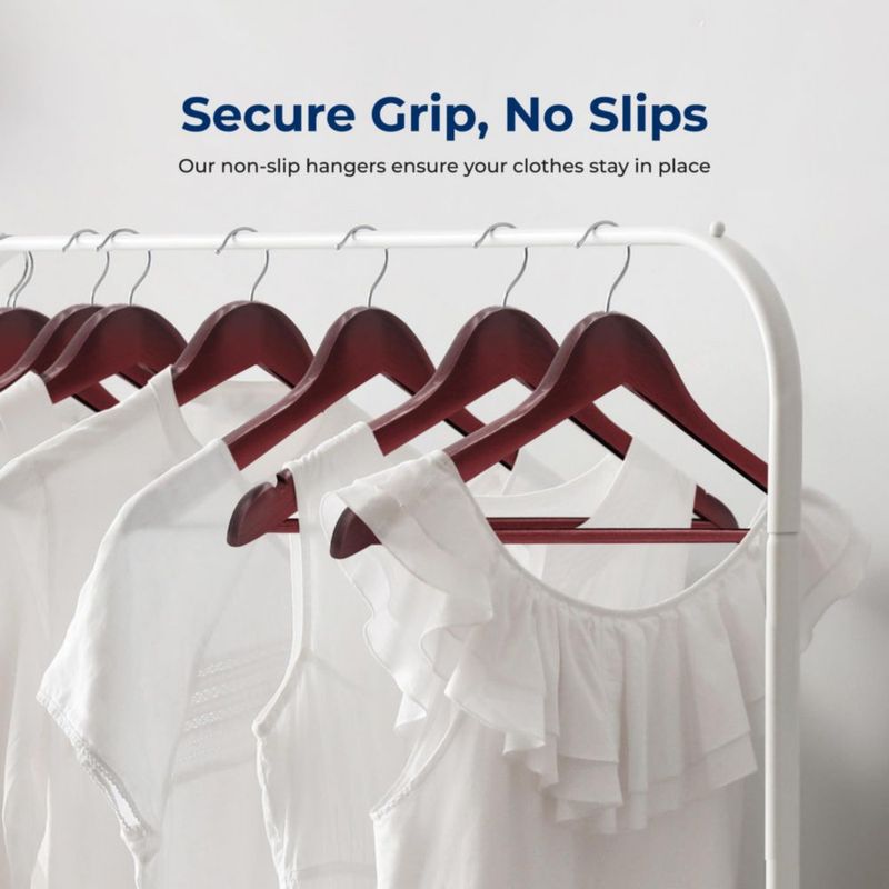 Perchas de Madera SereneLife 10 unidades con Gancho Giratorio 360°