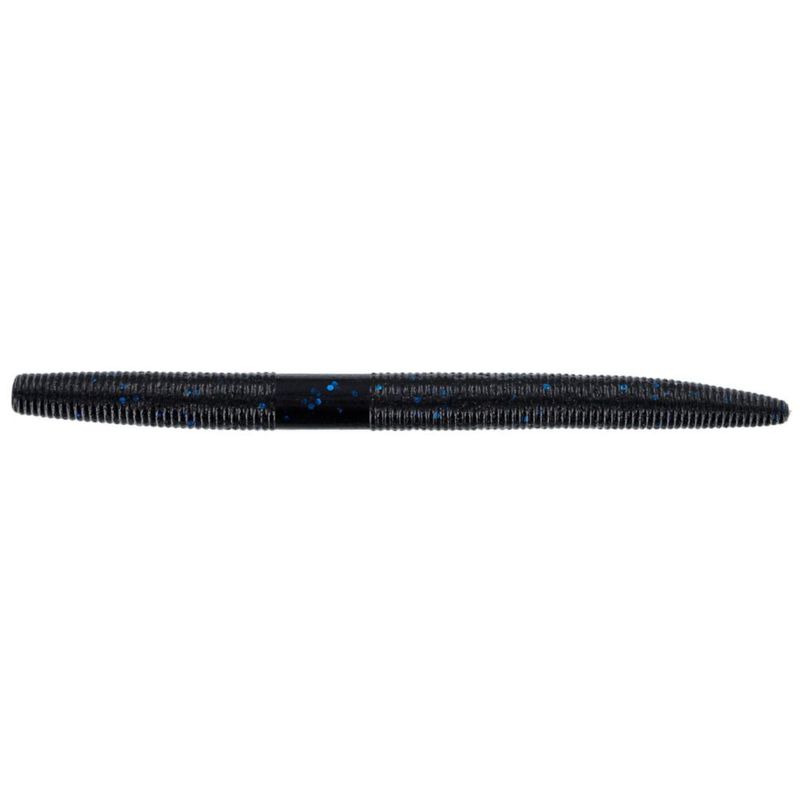 Cebo de pesca Yamamoto 13 cm negro con flake azul grande - paquete de 10 unidades