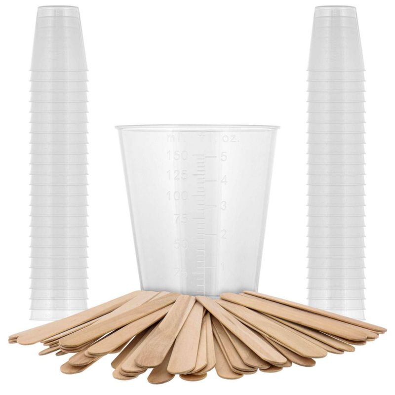 Pack de 50 tazas medidoras de 150 ml Pouring Masters + 25 palitos