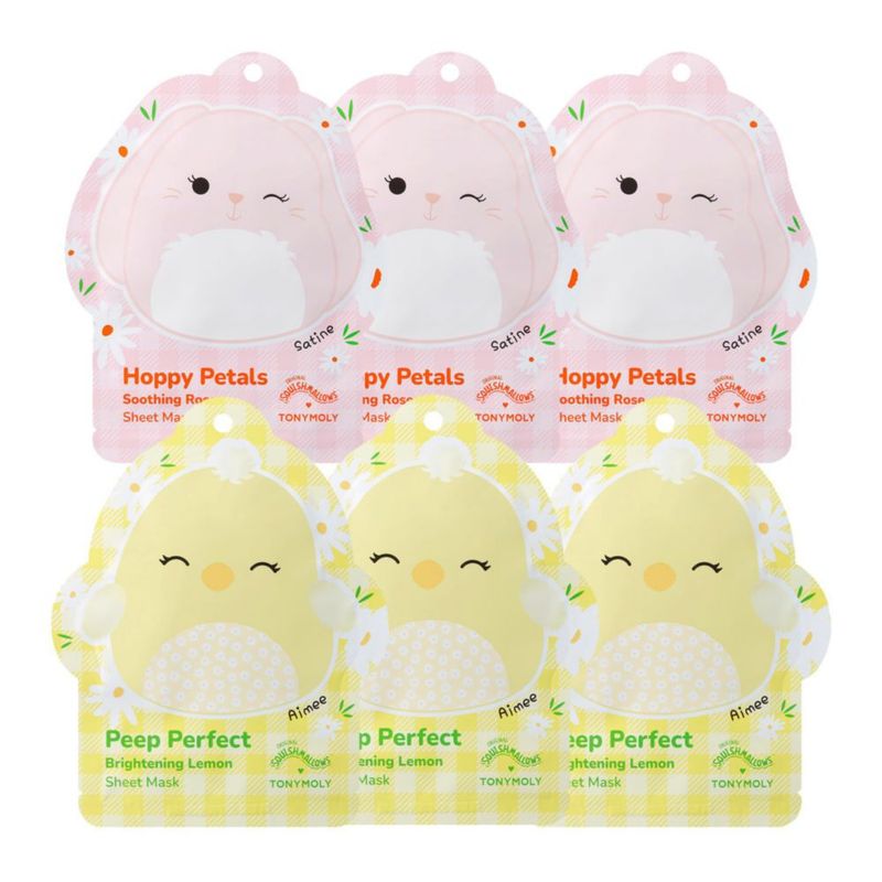 Set de 6 mascarillas de hoja TONYMOLY x Squishmallows