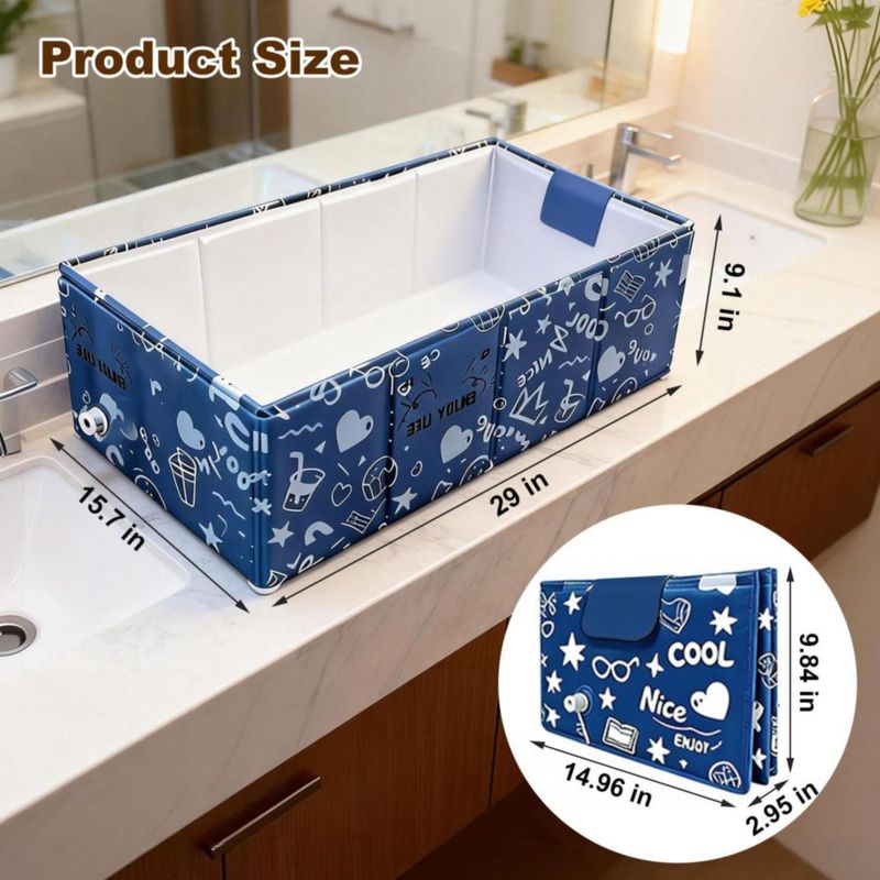 Bañera para mascotas COBOPANDA plegable 75 cm azul