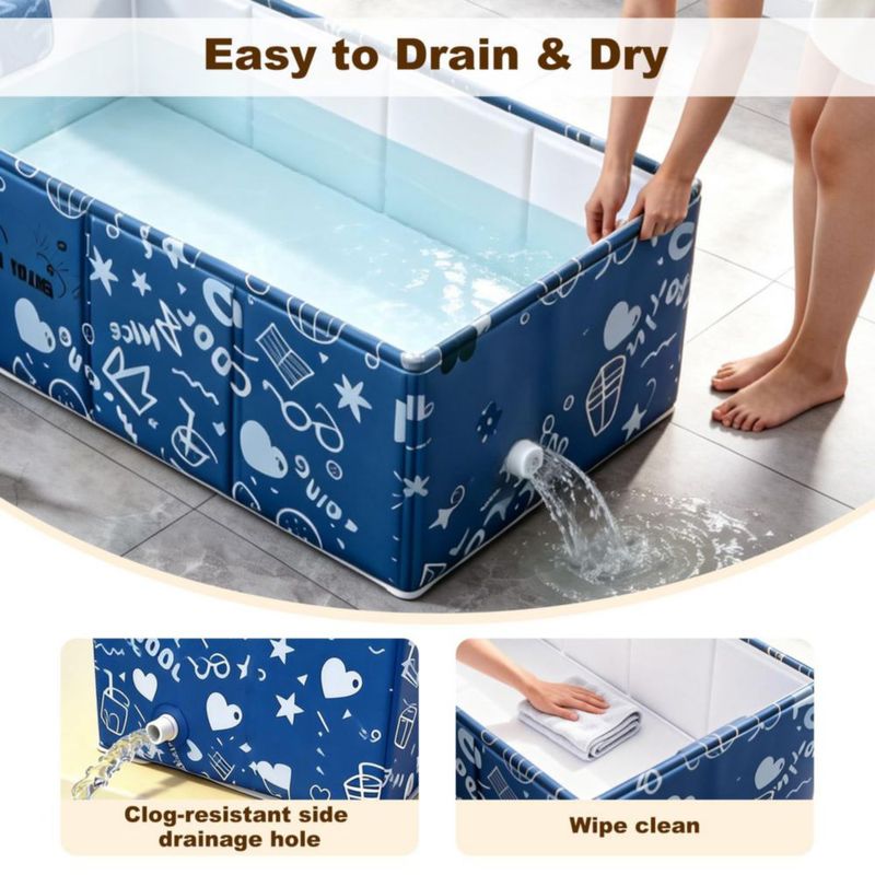 Bañera para mascotas COBOPANDA plegable 75 cm azul