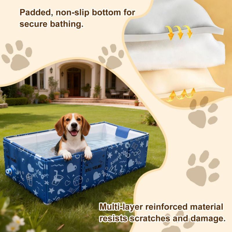 Bañera para mascotas COBOPANDA plegable 75 cm azul