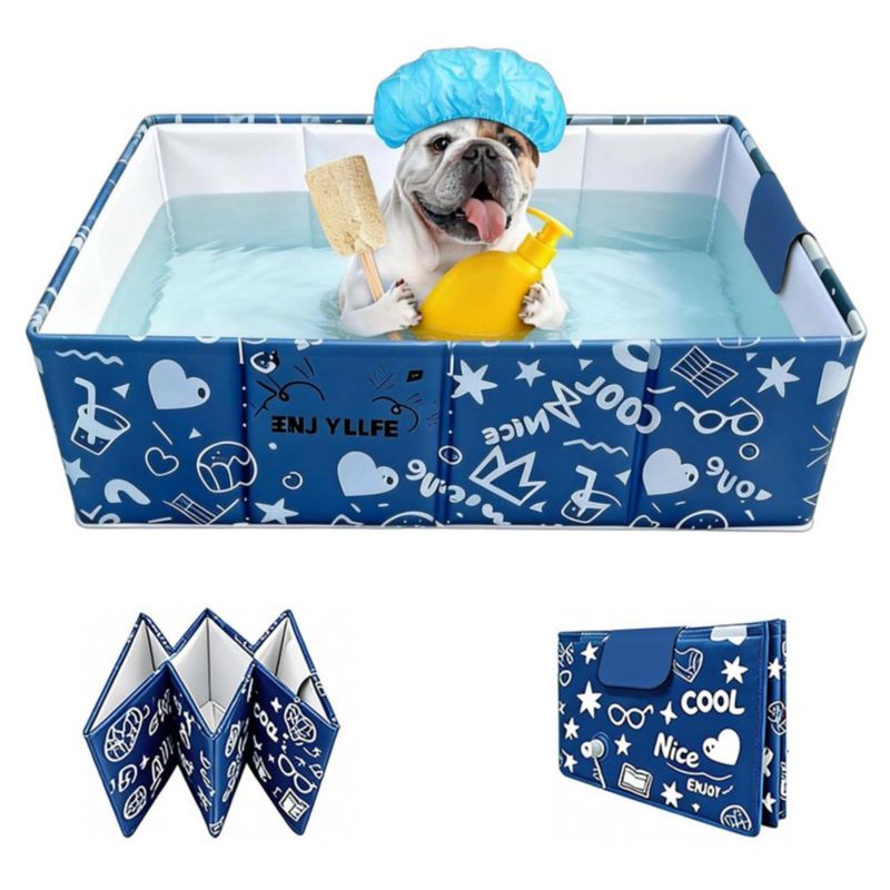 Bañera para mascotas COBOPANDA plegable 75 cm azul