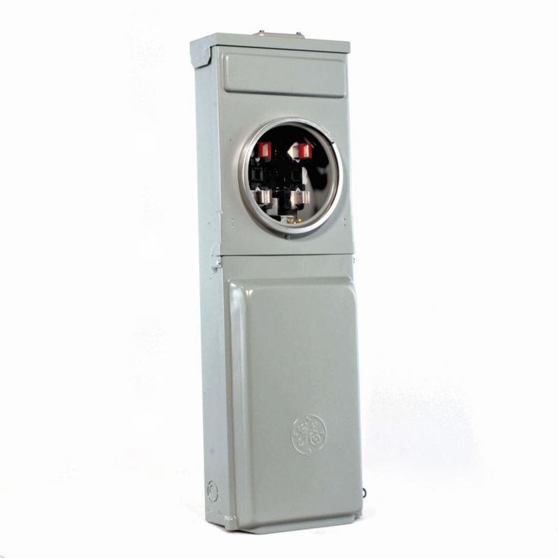 Pedestal de energía GE 100A con medidor y tomas GFCI de 50/30/20A