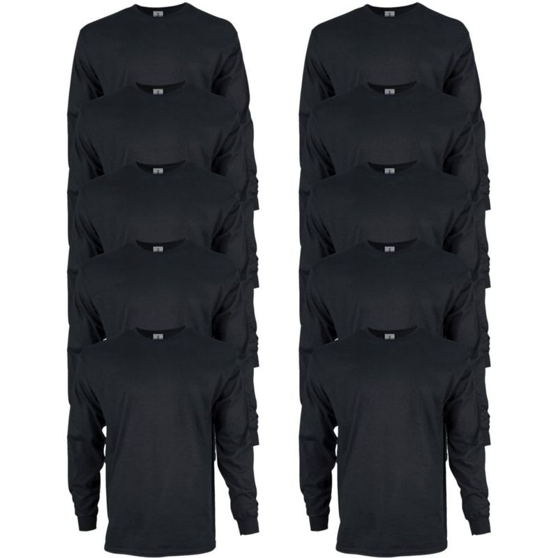 Camiseta de manga larga Gildan G2400 negra pack de 10 talla grande