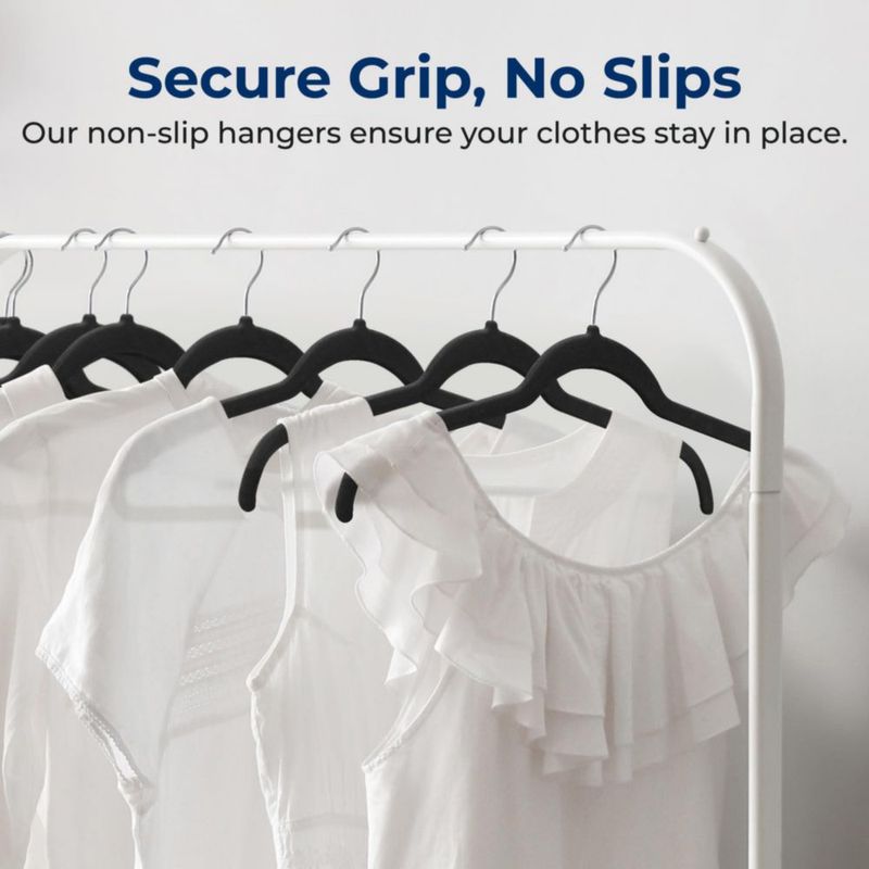 Perchas de Camisa SereneLife 30 unidades Negro Terciopelo Giratorio
