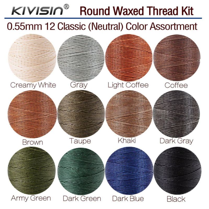 Hilo encerado KIVISIN 055 mm 70 m – Set de 12 colores