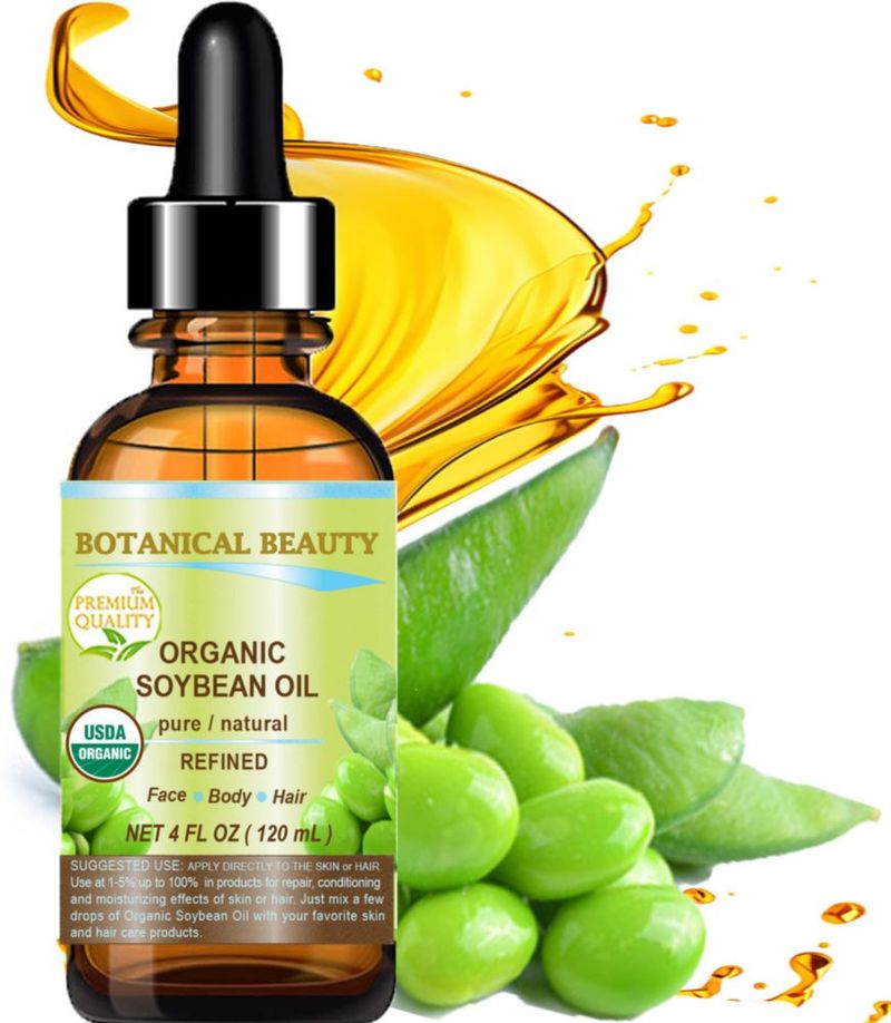 Botanical Beauty Aceite de Soja Orgánico 100% PURO Natural Refinado Prensado en Frío – Aceite Portador para Rostro Piel Cuerpo Cabello y Uñas –