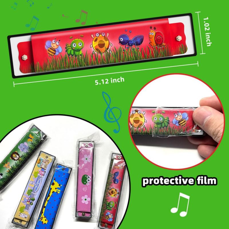 Armónica Wholelovein 13 cm para niños 16 agujeros paquete de 50