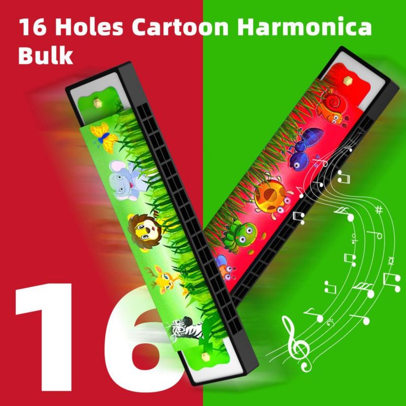 Armónica Wholelovein 13 cm para niños 16 agujeros paquete de 50