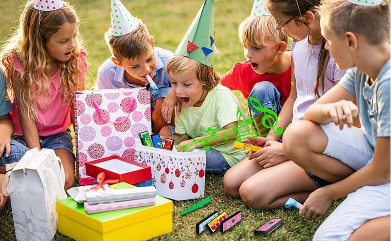 Armónica Wholelovein 13 cm para niños 16 agujeros paquete de 50