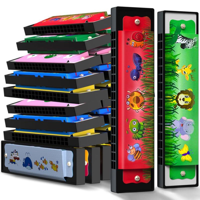 Armónica Wholelovein 13 cm para niños 16 agujeros paquete de 50