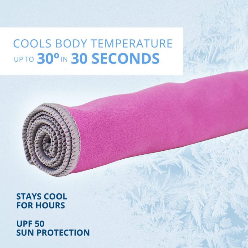 Toalla FROGG TOGGS Rosa de Microfibra Refrigerante 84 cm x 27 cm
