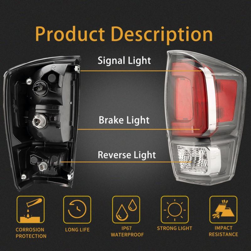 Luz Trasera Derecha MiKaFex para Toyota Tacoma 2016‑2023
